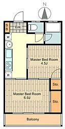 メゾンヴェール 1階2Kの間取り