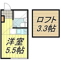 Grace吉祥寺I 2階ワンルームの間取り