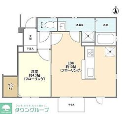 Ｒｉｚｅｒａ　ｄ’ｏｒ 1階1LDKの間取り