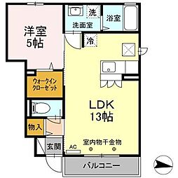 アネックスＹVII 1階1LDKの間取り