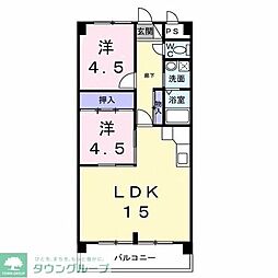 ファミーユ旭 3階3DKの間取り