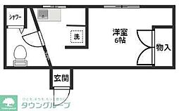 銀輪ビル ワンルームの間取図画像