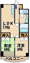 麻生ビル 2DKの間取図画像