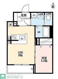 robot home 西国立 1LDKの間取図画像