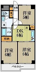 ロイヤルキャステージ恋ケ窪 3DKの間取図画像