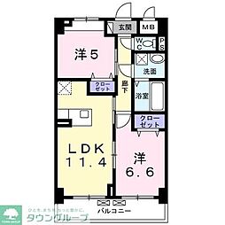 ラフィナージュ 2LDKの間取図画像