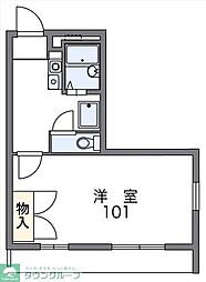 レオパレスＬｕｃｅI 1階1Kの間取り