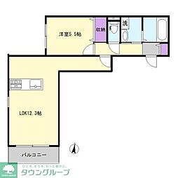 カントリーマム邦菊 3階1LDKの間取り