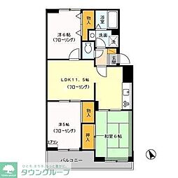 ヴァンベール神山　II 3階3LDKの間取り