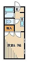 JR埼京線 与野本町駅 徒歩20分の賃貸アパート 1階1Kの間取り