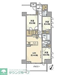 プレミスト浦和仲町 501 5階3LDKの間取り
