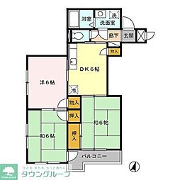 グランメゾンド蓮田 2階3DKの間取り