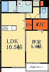 ル・トリオンフ 1階1LDKの間取り