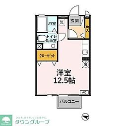 Ｃａｓａ・Ｖｉｒｅｎｔｅ 2階ワンルームの間取り