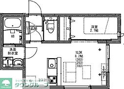 ＫＥＩＡＩ　ＲＥＳＩＤＥＮＣＥ　大和田II 1階1LDKの間取り