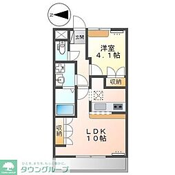 サザンヒルズ 1LDKの間取図画像