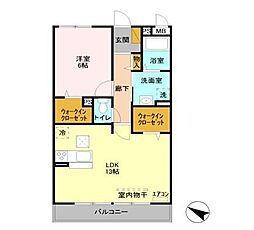 曙マンション2 1LDKの間取図画像