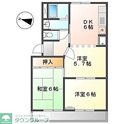 ルミナス田口 3DKの間取図画像