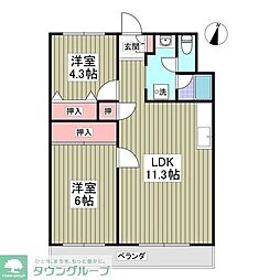 エルシティ・103 2DKの間取図画像