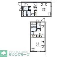 レオパレスプリムローズ 1Kの間取図画像