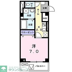 ソティエラシーヌ 1Kの間取図画像