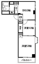 コーポKEN 2DKの間取図画像