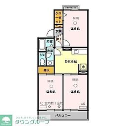 セジュールちづる 3DKの間取図画像