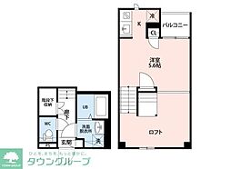 CB鴻巣フィオーレ 1Kの間取図画像