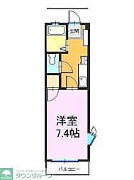 クレストヒルズ 1Kの間取図画像