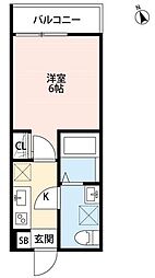 グランツ 1Kの間取図画像