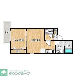 (仮称)ジーメゾン見沼大和田ノエリア 1DKの間取図画像