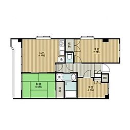 グランパレス堀口 3LDKの間取図画像