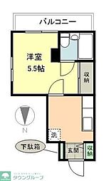 ジュアンコーポ北与野 1Kの間取図画像