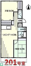 第10ユーセーハイツ大宮公園 2LDKの間取図画像