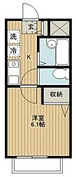 メゾンヴィトライユ 1Kの間取図画像