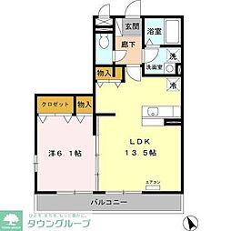 メゾンアリア 1LDKの間取図画像