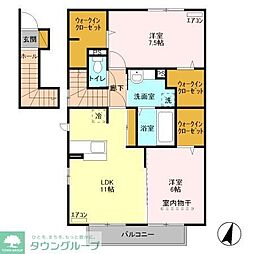 ヴァンベール2 2LDKの間取図画像