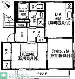 第13メゾン坂巻 2DKの間取図画像