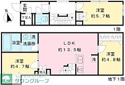 Ｃｏｅｕｒ　Ｂｌａｎｃ八幡山 1階3LDKの間取り