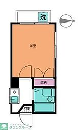 小田急小田原線 成城学園前駅 徒歩19分の賃貸アパート 2階1Kの間取り