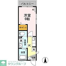 ウィステリア世田谷 2階1Kの間取り