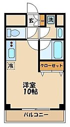 小田急小田原線 祖師ヶ谷大蔵駅 徒歩8分の賃貸マンション 4階ワンルームの間取り