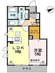 エルサ浜田山 1階1LDKの間取り