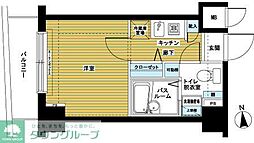 京王線 桜上水駅 徒歩5分の賃貸マンション 2階1Kの間取り