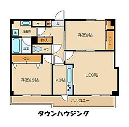 小田急小田原線 祖師ヶ谷大蔵駅 徒歩8分の賃貸マンション 3階2LDKの間取り