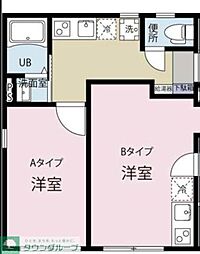 東急世田谷線 上町駅 徒歩14分の賃貸マンション 3階1Kの間取り