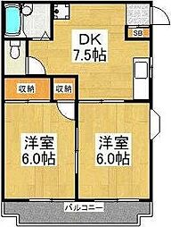 京王線 国領駅 徒歩12分の賃貸アパート 1階1Kの間取り