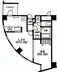 京王井の頭線 新代田駅 徒歩1分の賃貸マンション 5階1LDKの間取り