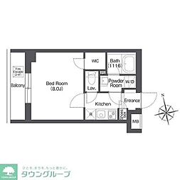 京王線 桜上水駅 徒歩4分の賃貸マンション 2階1Kの間取り