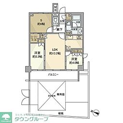京王線 下高井戸駅 徒歩4分の賃貸マンション 1階2SLDKの間取り